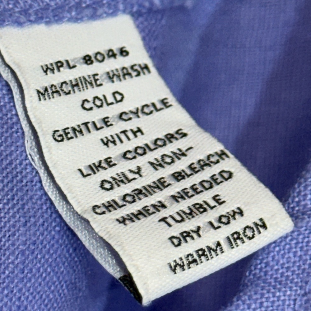 Style & Co 100% Linen Button Up Long Sleeve Shirt Sky Blue Size 12 - Picture 8 of 8